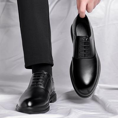 Scarpe in Pelle con Rialzo 3 6 8cm per Uomo Primavera Autunno Nuovo Designer Stile Britannico Nero Scarpe da Sposo Uomo
