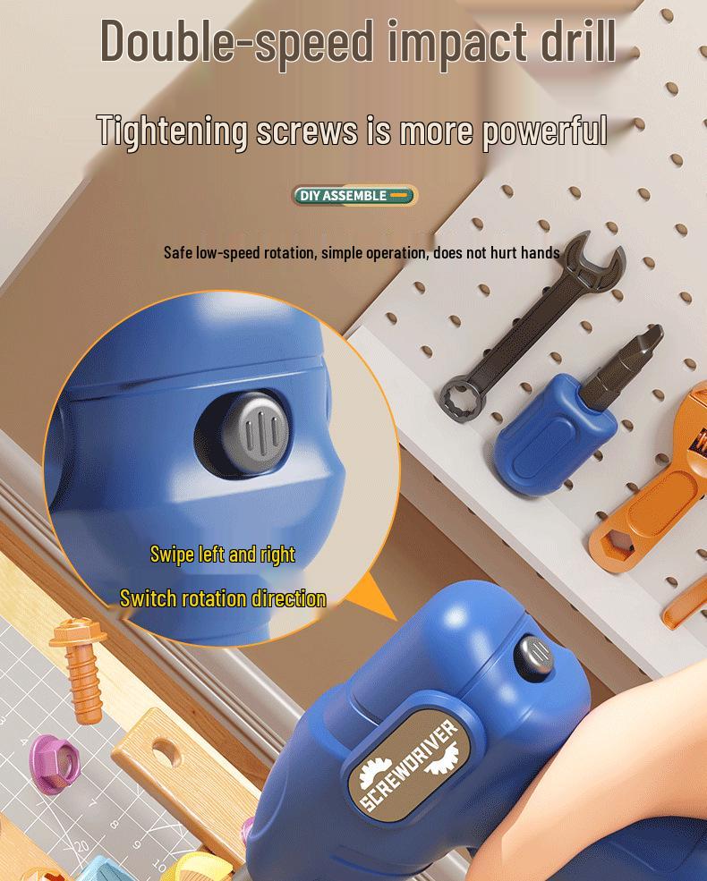 Children's Repair Toolbox Set with Electric Screwdriver - Educational Role Play Toy