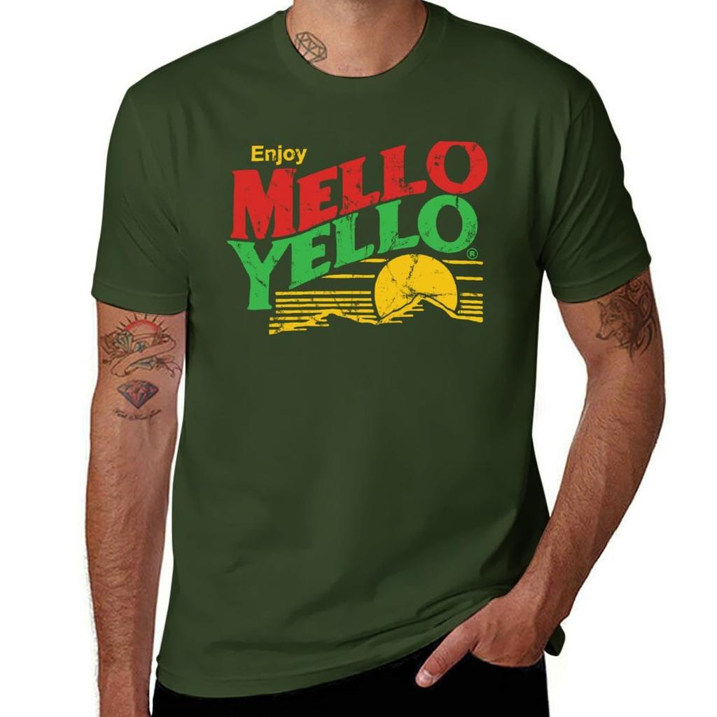 Enjoy Mello Yello vintage TShirt oversized t shirt boys animal print funny gifts cotton man tshirts mens t shirts