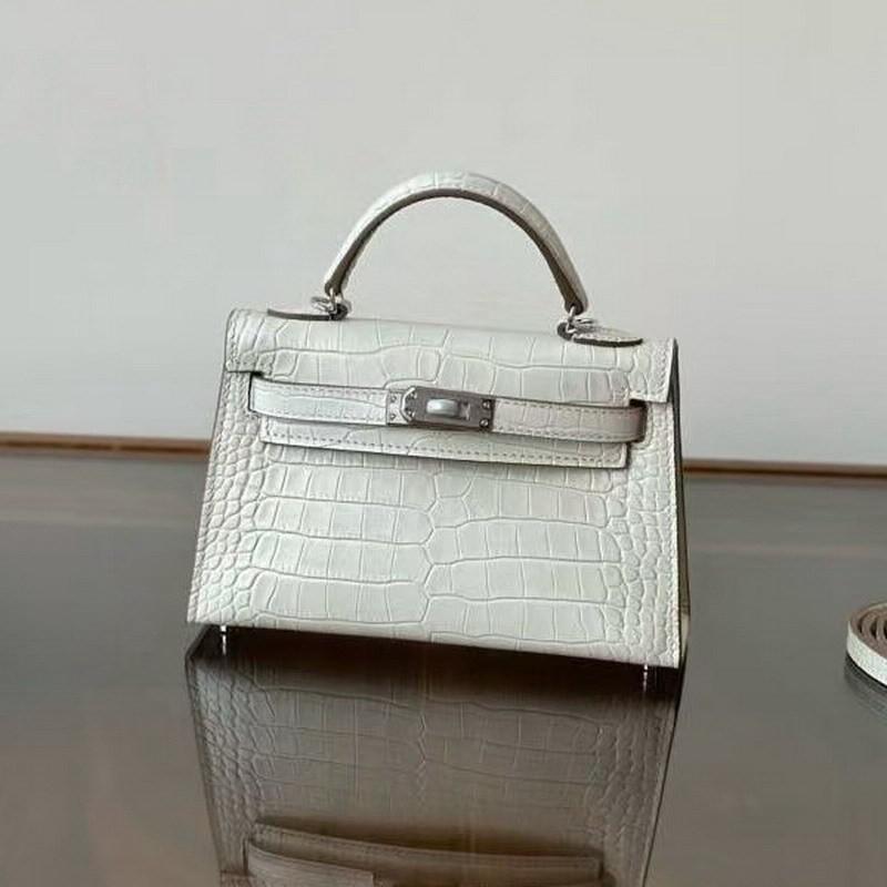 New Leather Handbag Bag, High-gloss Crocodile Pattern Second-generation Hand Carry Mini Shoulder Women's Bag