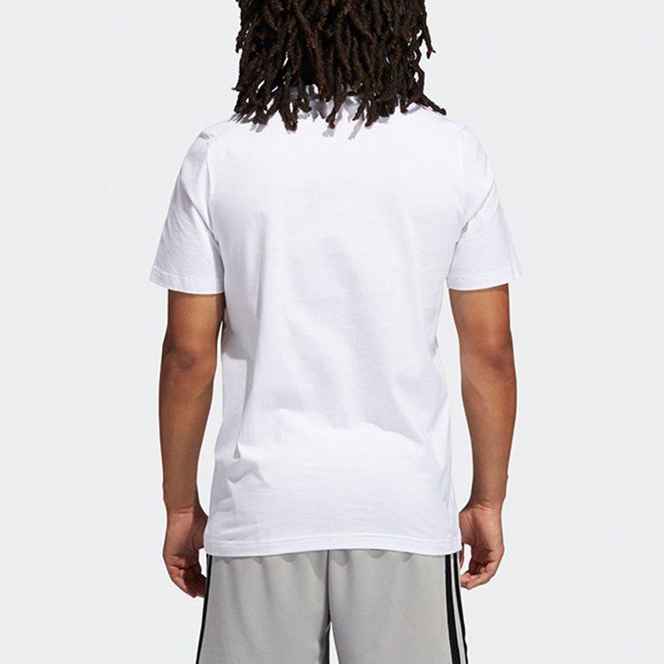 adidas T Shirts Men's White Crew Neck Moderate Straight Fit GL4424
