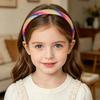 Bandeau pour fille avec peigne à dents lisses et arc anti-glisse Couleur dégradé arc-en-ciel Décoration Cœurs Étoiles Serre-tête
