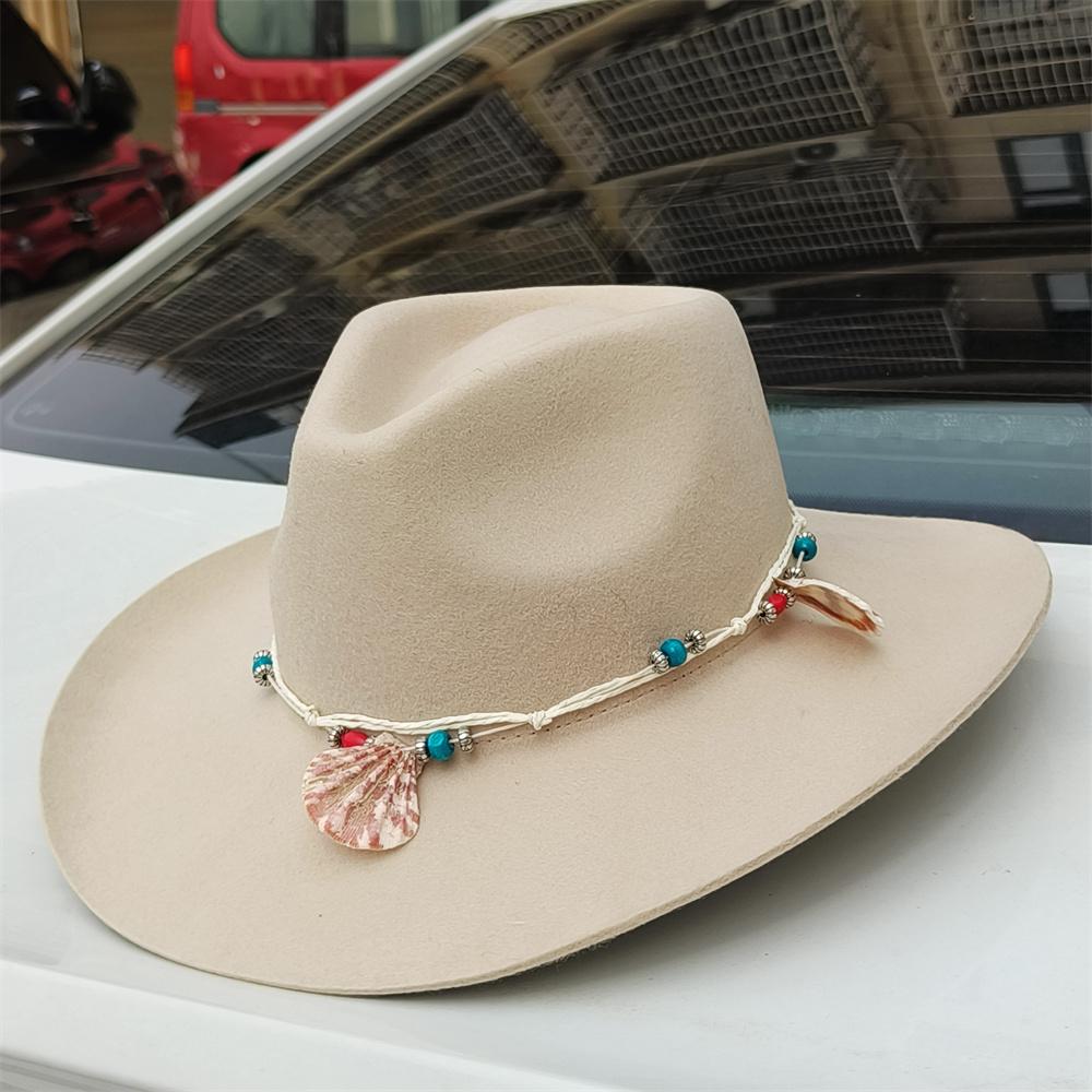 55-60 cm große Größe Hut WOLL Cowboyhüte für Männer Frauen Cowboyhut Gürtel breite Krempe Filzhut kundenspezifisch 4 Größen Outdoor Sombrero Hombre