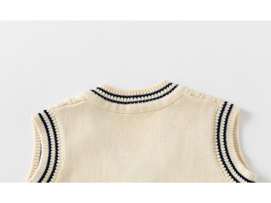Jungen-Strickweste aus Baumwolle mit V-Ausschnitt – Neuer Herbst-/Winterstil