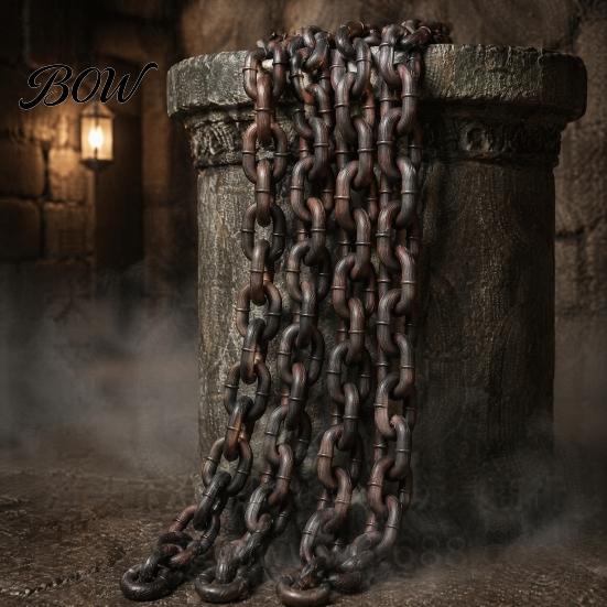 Yorkie Decorative Chain Simulated Iron for Haunted House Cosplay, Halloween Plastic Prop, Novelty Small Dog Photo Props Leash, Lightweight Fake Metal