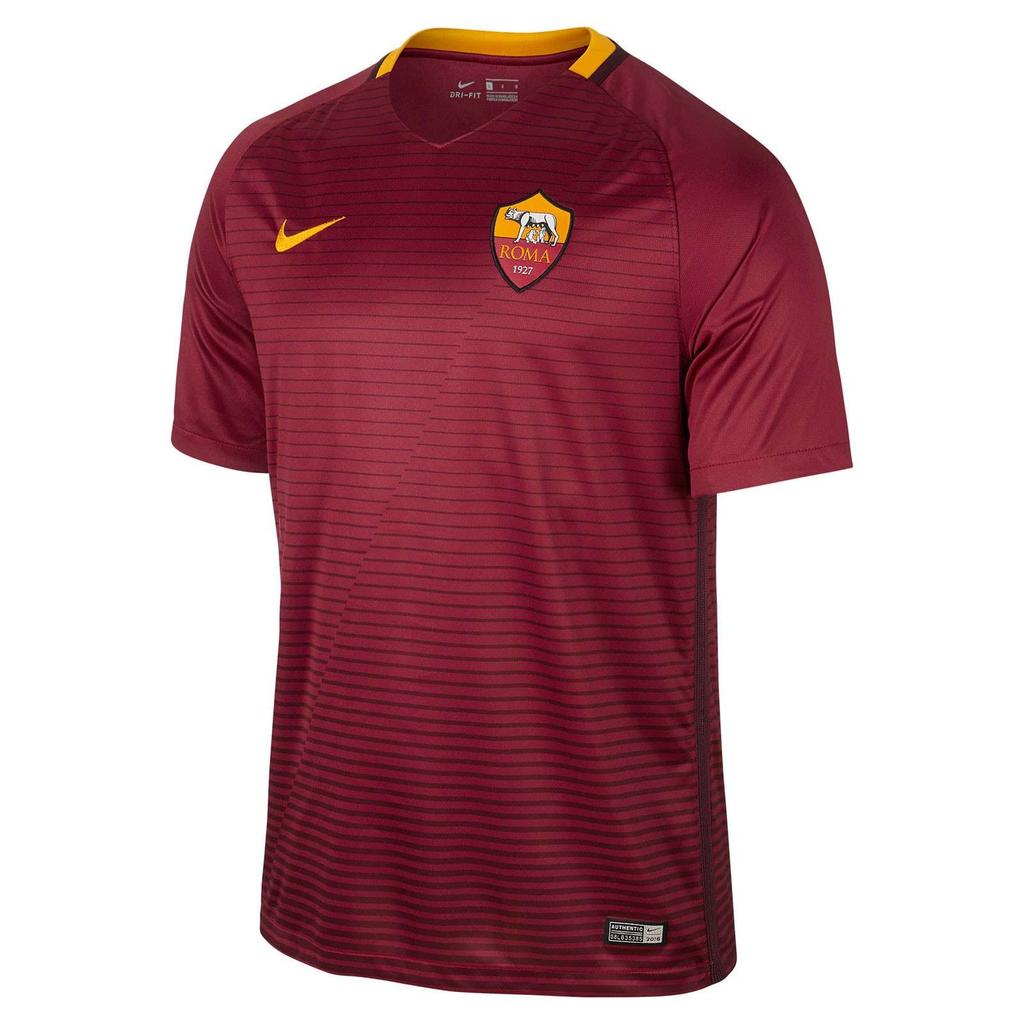 Nike Dri-Fit AS Roma 2016/17 Stylish Soft Comfortable Simple Short Sleeve Football Shirt Men Tops Deep-Red 776967-677