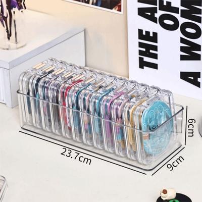 Dust-proof Fake Nail Storage Box Multi-functional Transparent Press-On Nail Display Case Round-Corner Acrylic