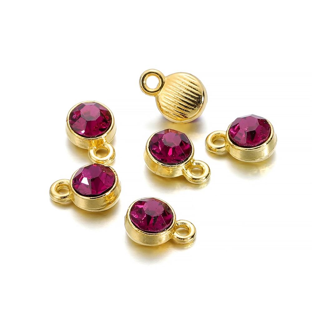 20Pcs/Lot Colorful Crystal Birthstone Dangle Charms Necklace Bracelet Earring Keychain Pendant For DIY Jeweley Making Supplies