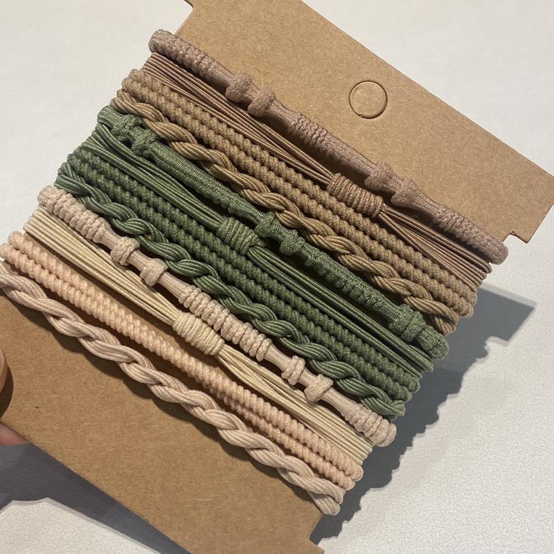 12 pcs Boho bracelet hair ties for women elastic hair rubber bands girls black Bracelet  hair rope Ponytail Holder hairbands