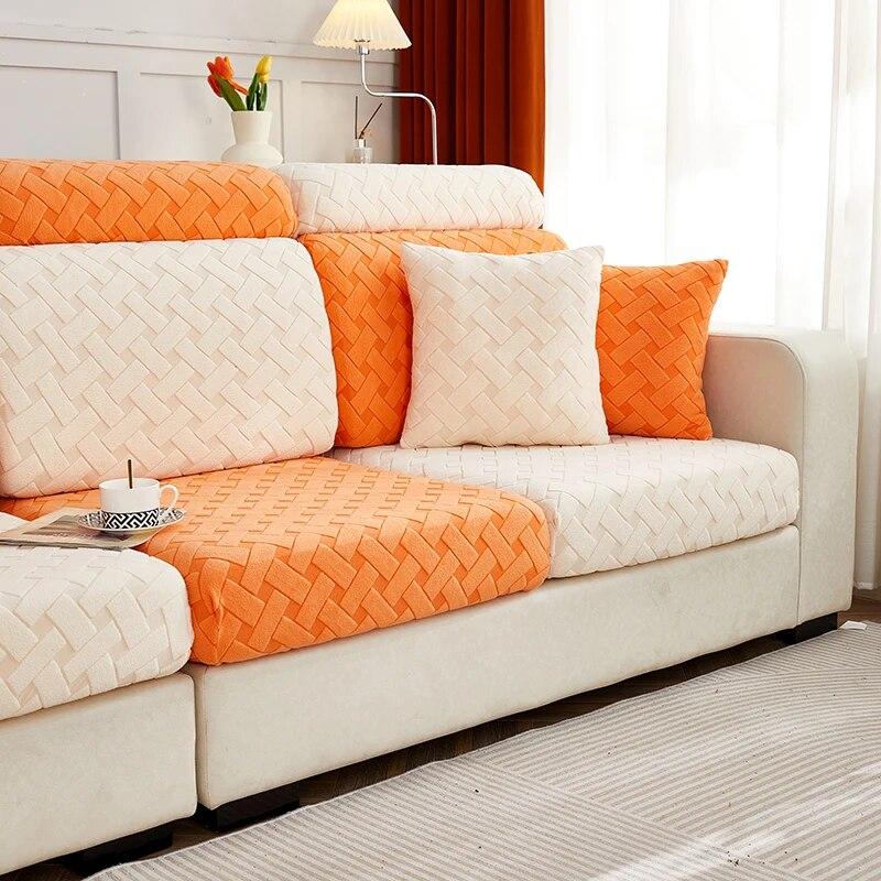 Jacquard Plush Sofa Cover Elastic Sofa Cushion Cover for Living Room Furniture Protector For Pets Removable Sofa Seat Cover