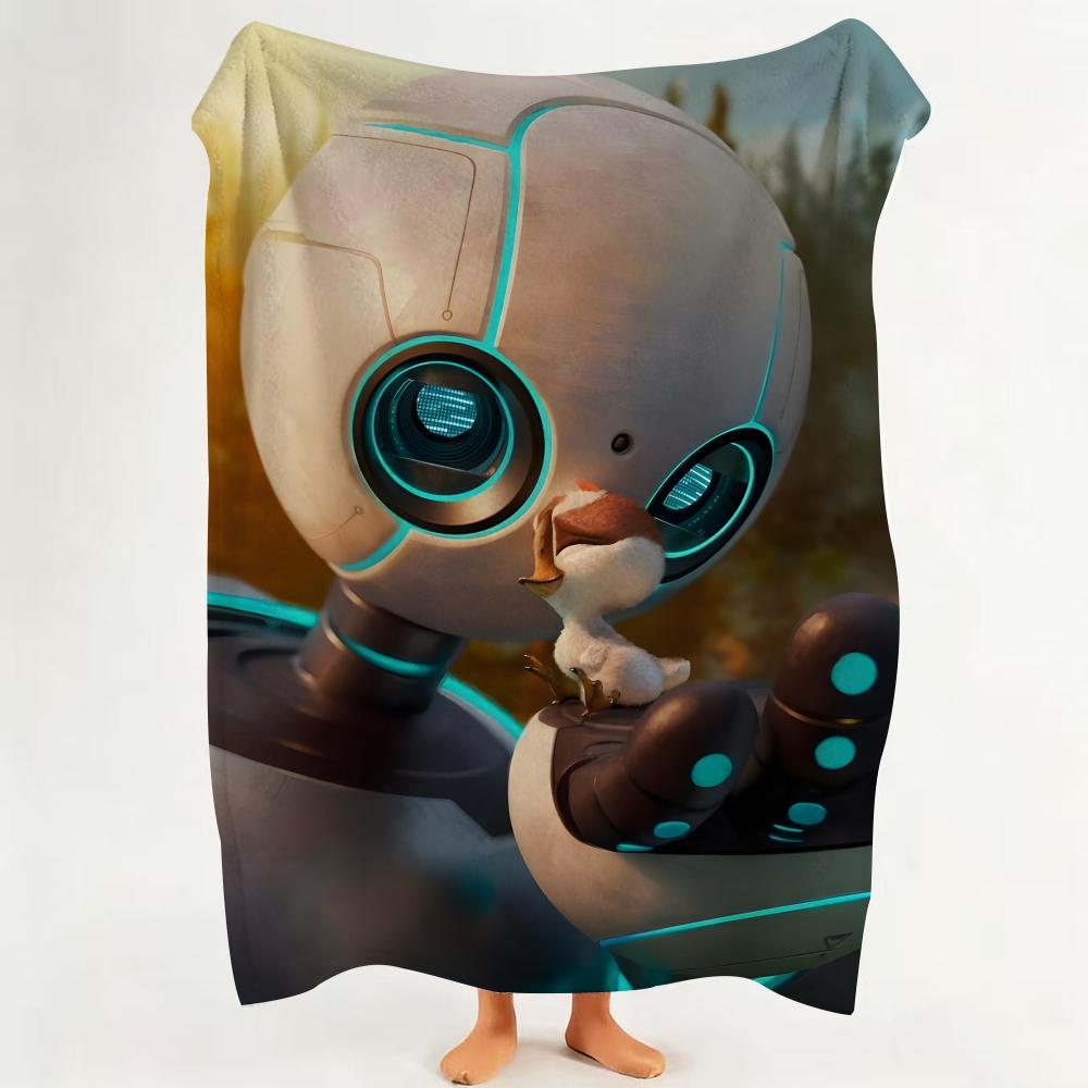 Movie T The W Wild R Robot Throw Flannel Throw Blanket Suitable for Sofa Living Room Bedroom