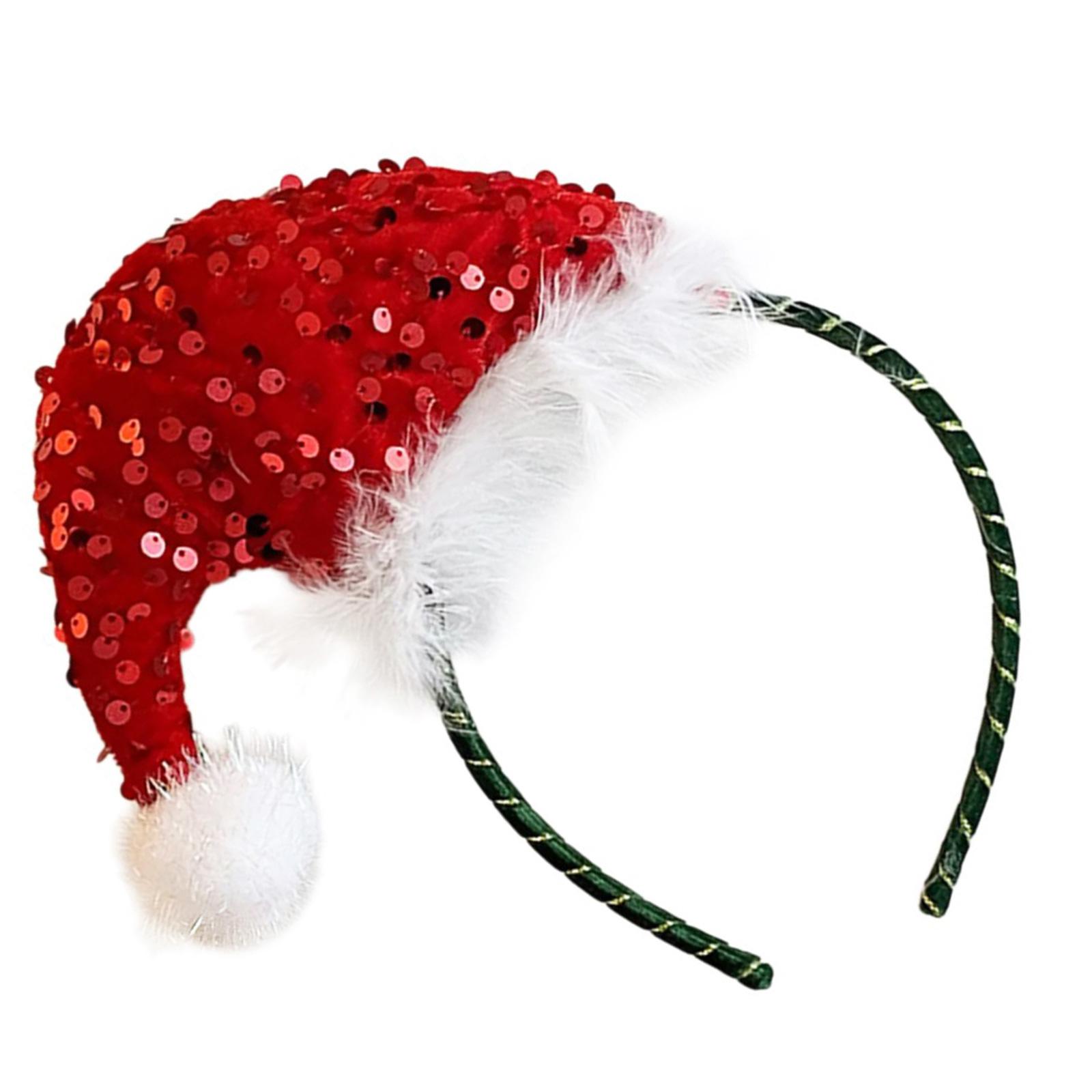New Year Headband Photo Props Fun Headband Party Hat Karaoke Party Hair Hoop Christmas Sequins for Christmas Stage