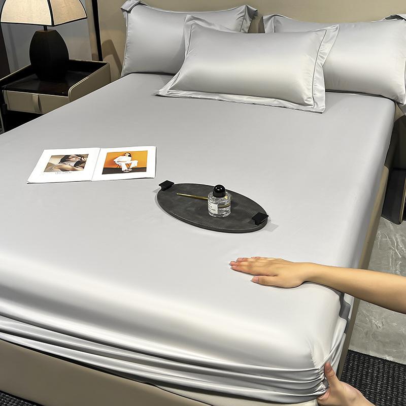 Napínací prostěradlo z ledového hedvábí 90x200 cm Více velikostí Prostěradlo Měkký satén Elastické Matrace Domácí Ložnice Prostěradlo s 360° Elastickým Páskem