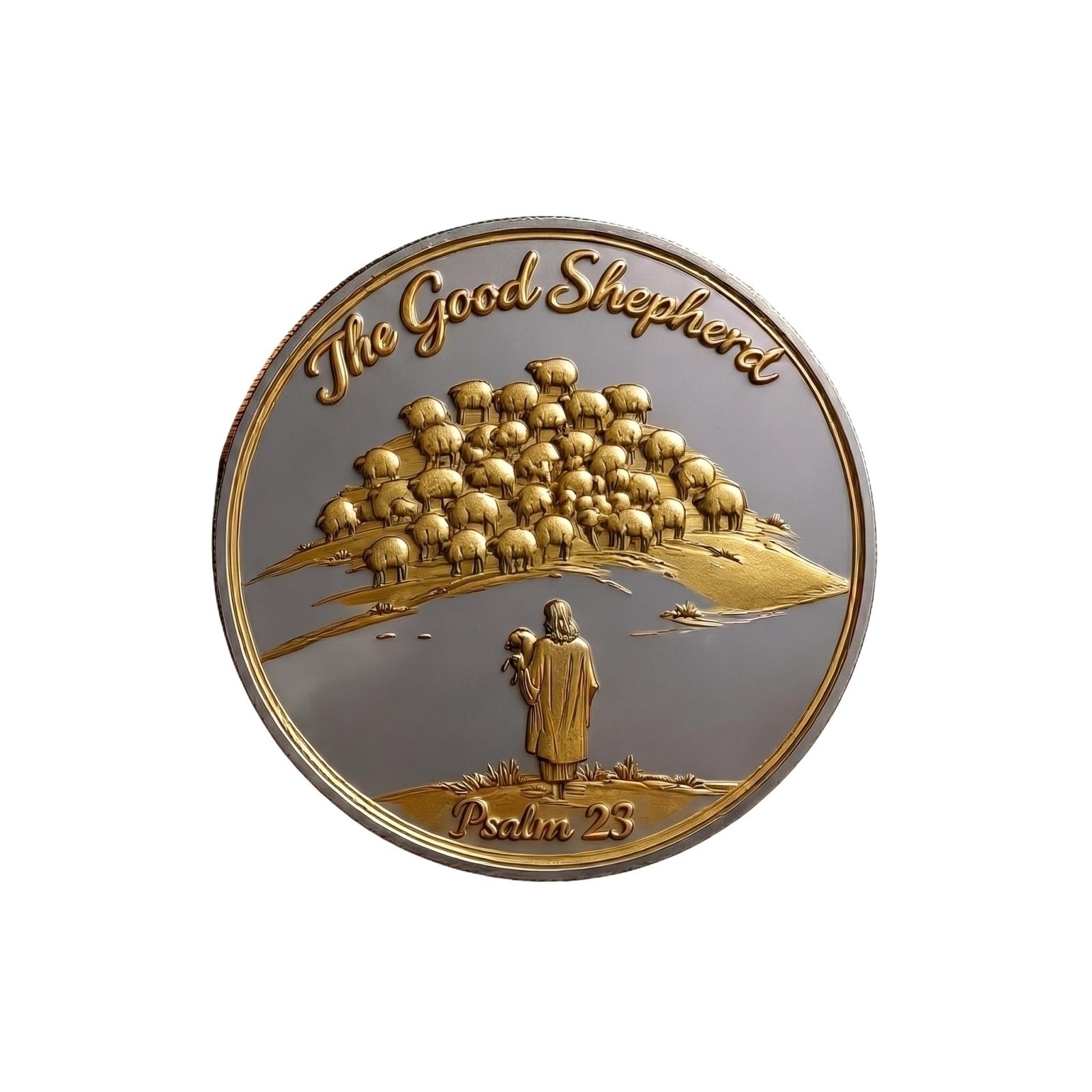 

Thou Art With Me Commemorative Coin Religious Faith Collectible Psalm 23 4 Design Silver Finish Metal Coin One Size білий