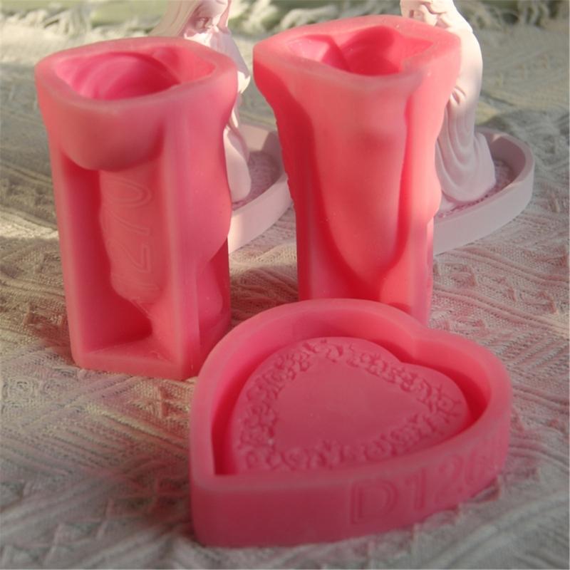 Heart Silicone Tray Mold Heat Resistant Easy Demolding Heart Plate Silicone Mould For Rosary Stand Soap Jewelry Tray