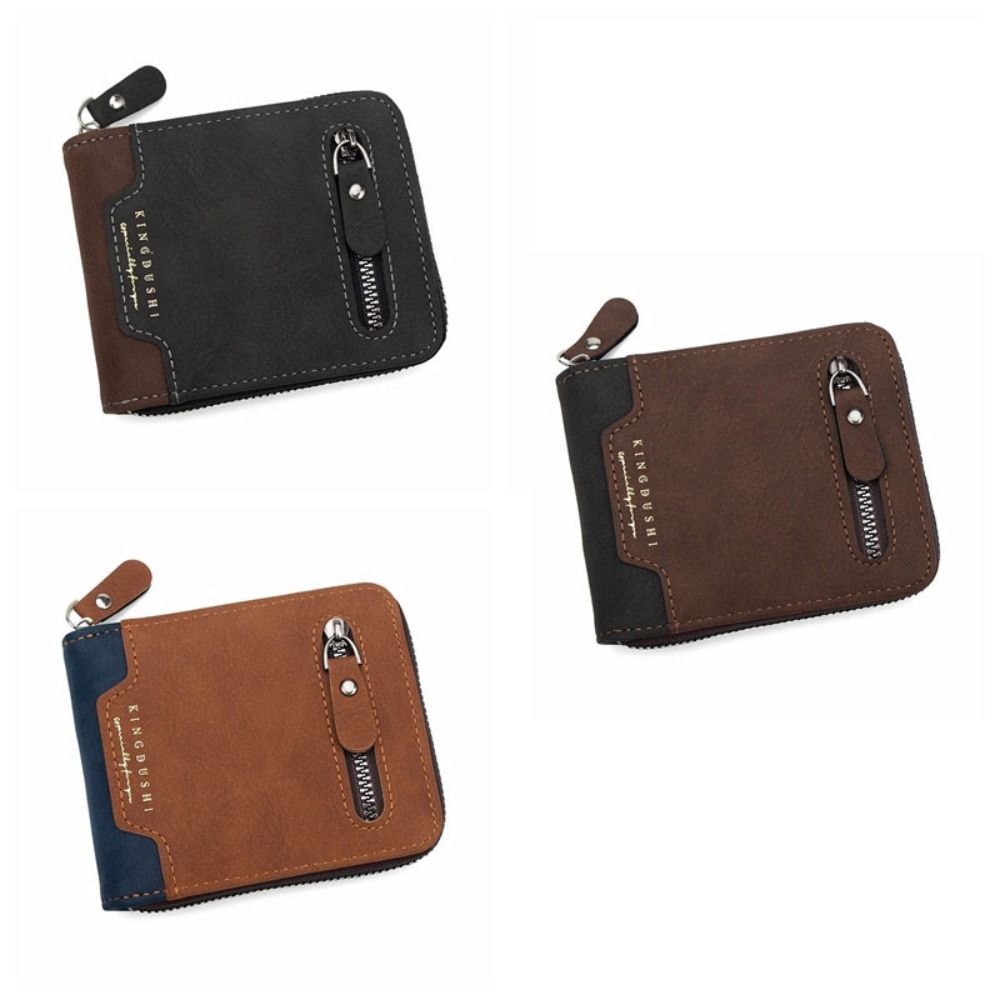 Large Capacity PU Leather Coin Purse Thin Card Holder Portable Men's Short Wallet  Travel