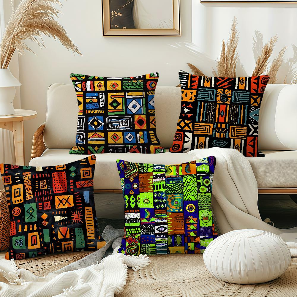 Tropical Ethnic Geometric Cushion Cover Best Home Office Coffee Pillow Sofa Printing Decoration Room Shop Car Nordic Simplicity