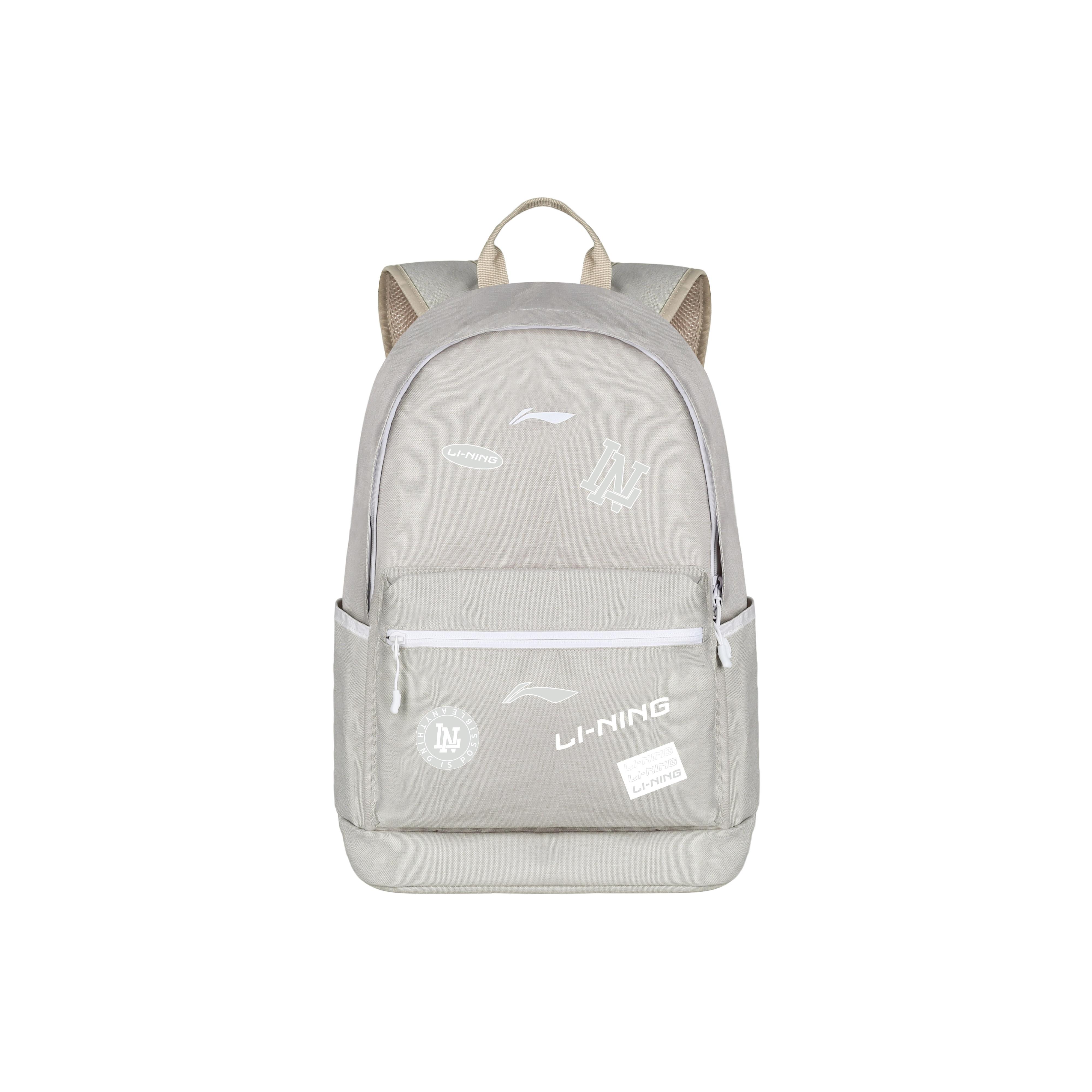 Li-Ning Large Capacity Sports Fashion Polyester Backpack Unisex Backpack Gray ABSQ564-29 Gray