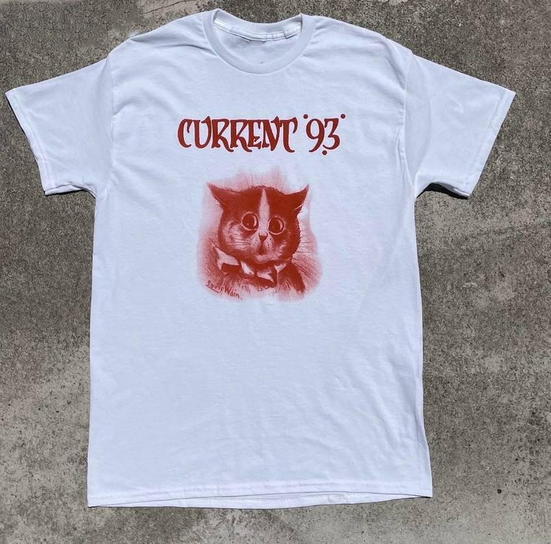 Vintage Current 93 Shirt, Cute Cat White All Size Unisex T-Shirt AR977 Unisex T-Shirt M