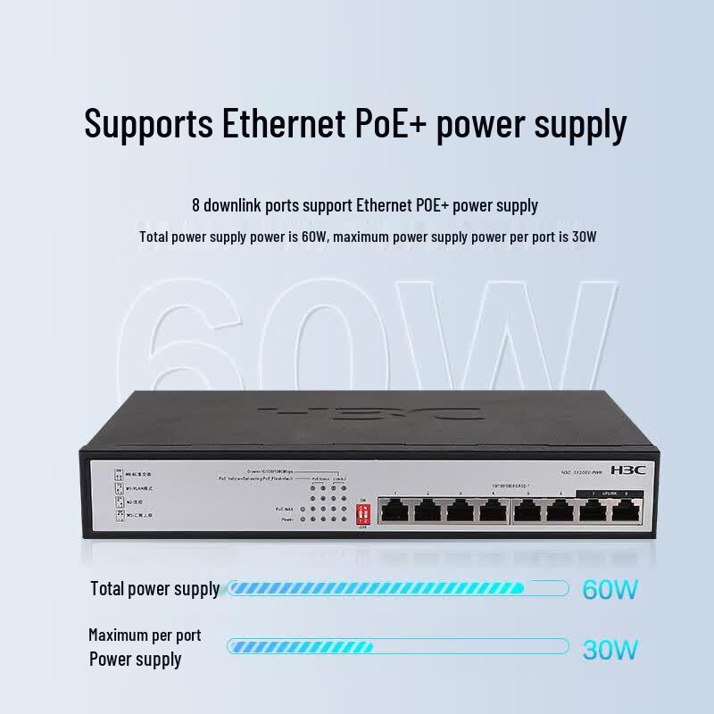 H3C S1208V-PWR 8-Port Gigabit PoE Switch