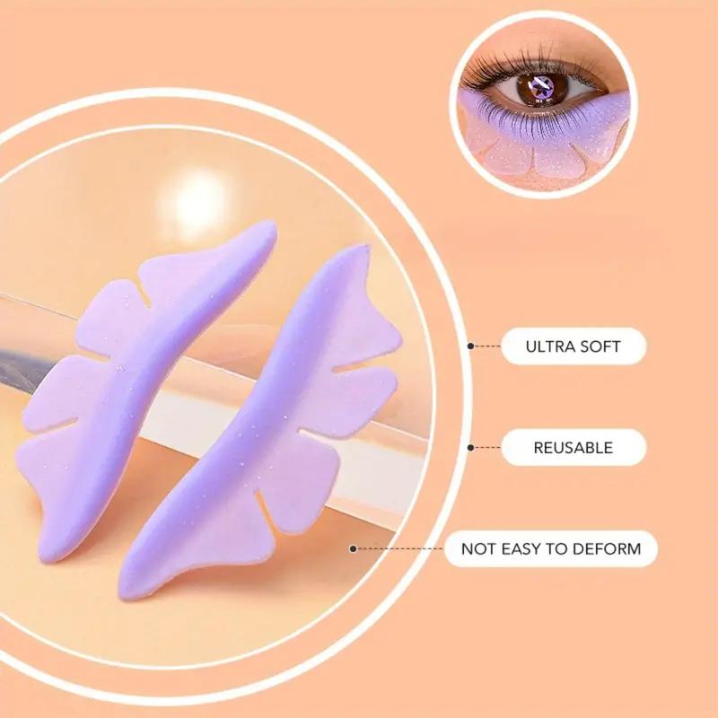 2pcs Silicone Eyelash Perming Pads Glitter Butterfly Shaped Lash Extension Supplies Eyelash Extension Lash Lifting Pads