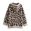 Women's Leopard Print Hooded Knit Sweater - Winter 2024 European and American Style