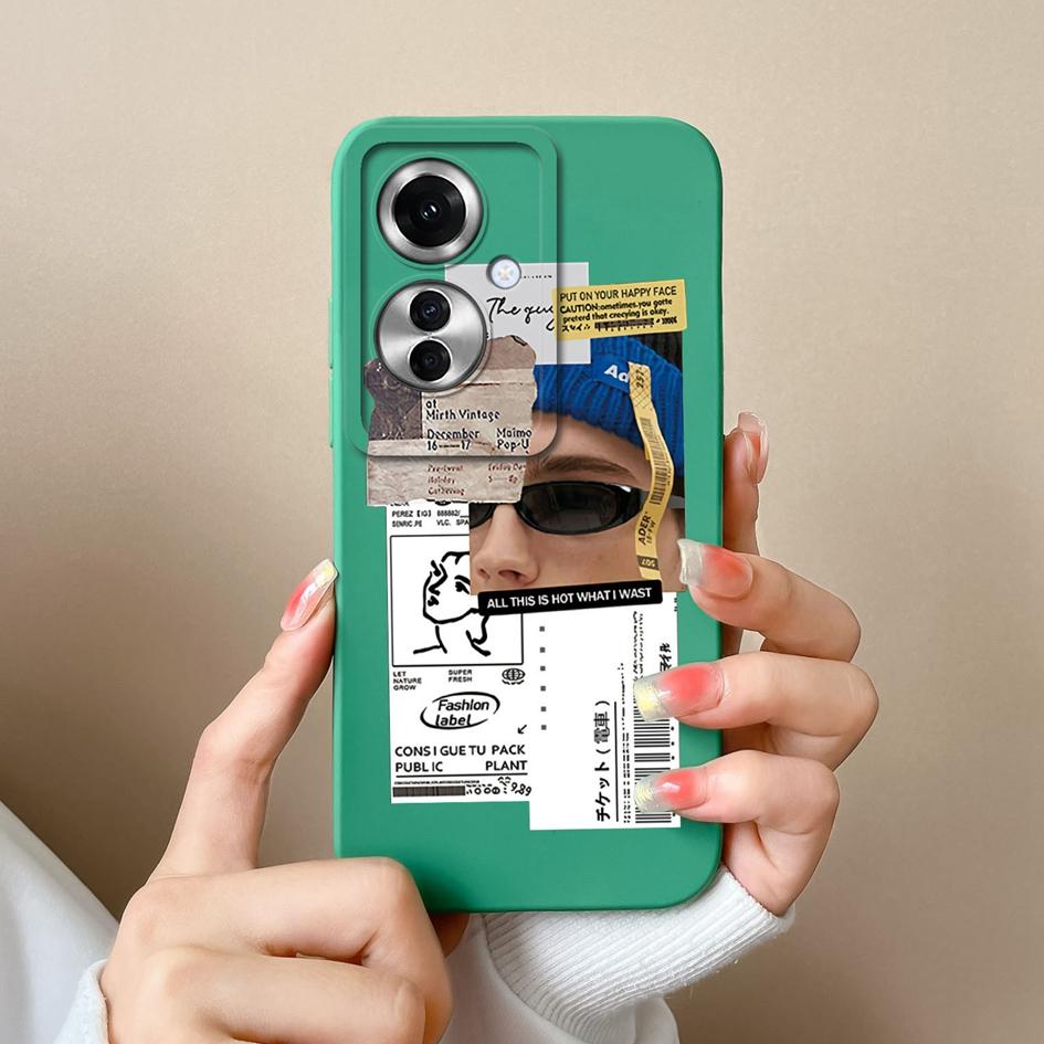 For OPPO Realme 12 Lite C65 Reno11 Pro A60 A59 Cases Back Covers Fashion Girls Boys Liquid Soft Silicone Camera Protection Phone Bags Housing For OPPO