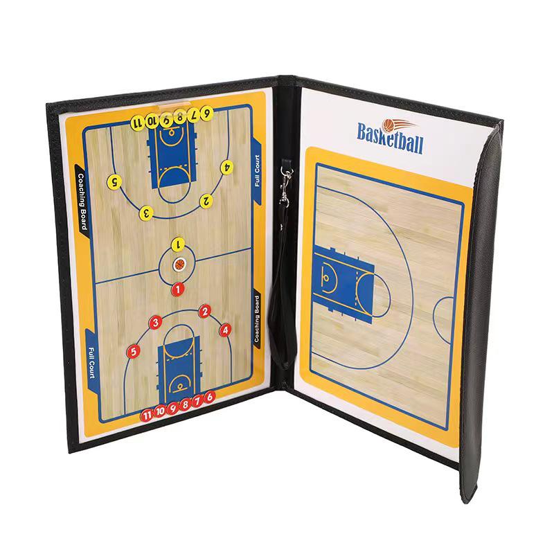 Foldable Magnetic Basketball Coaching Board with Markers and Pieces