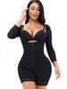 Long Sleeve Adjustable Straps Full Body Shaper, Front Zipper Hook Tummy Control Butt Lifter Shapewear