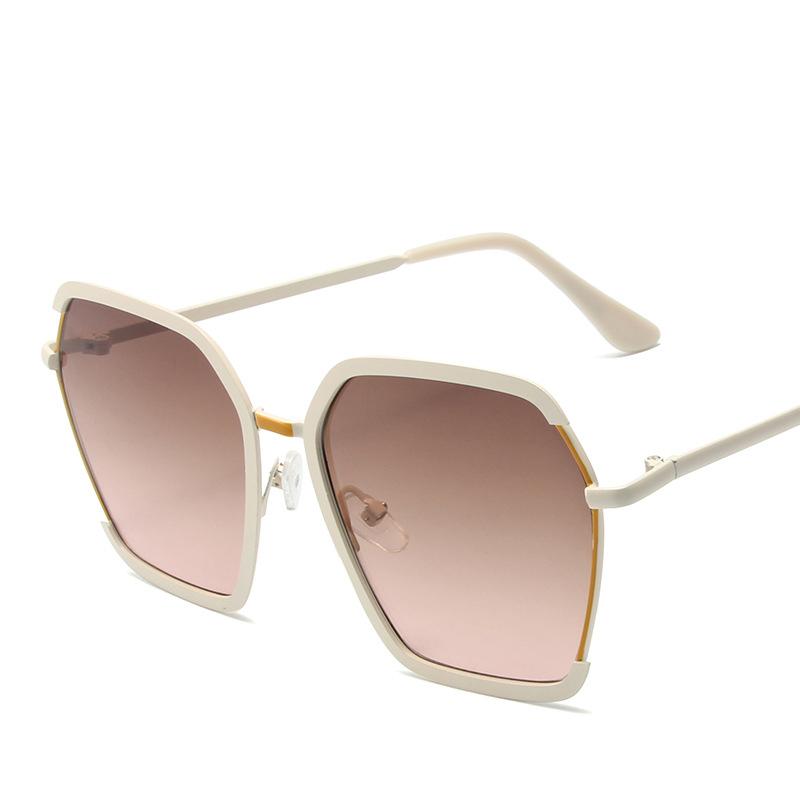 New Large Frame Sunglasses Polygonal Outdoor Uv Protection Personalized Fashion Women Sun Glasses High-End Casual Glasses Uv400