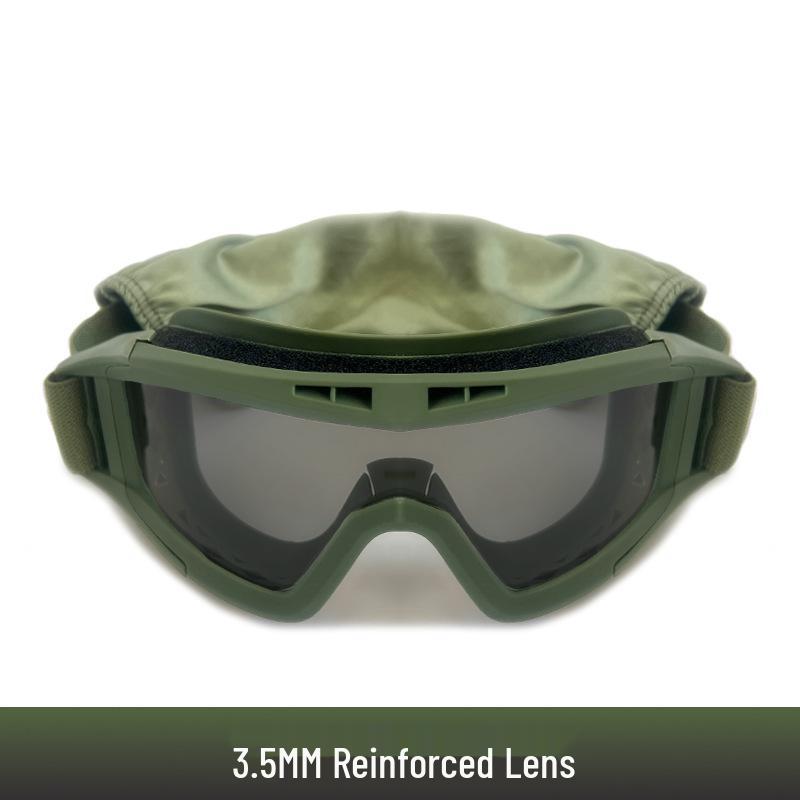 Impact-Resistant Tactical Combat Goggles - Windproof & Sandproof Shooting Glasses for Outdoor Use