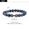 Black Weathered  Wristband Adjustable Barcelets For Women Men Beads Bracelet Dumbbell Mens Fashion Yoga Jewelry Original Bangles