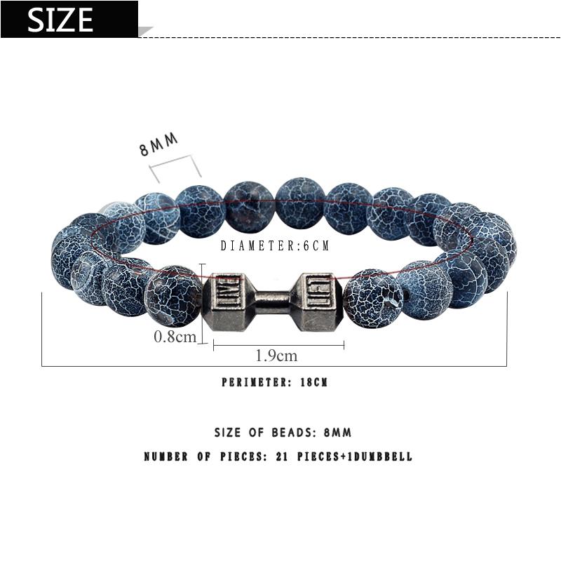 Black Weathered Wristband Adjustable Barcelets For Women Men Beads Bracelet Dumbbell Mens Fashion Yoga Jewelry Original Bangles