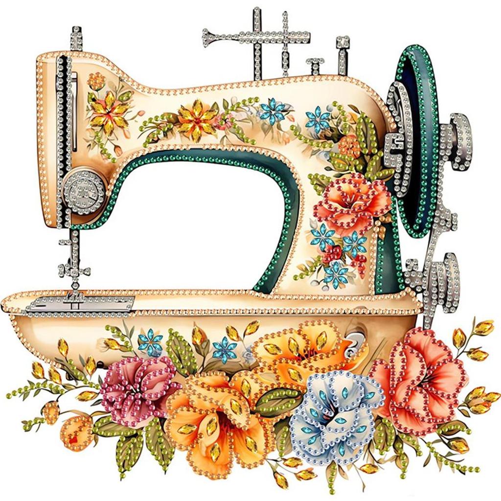 Sewing Machine Partial DIY 5D Special Shaped Drill Diamond Art Kits for Adults/Beginners Gift Idea Home Wall Decor 30x30cm