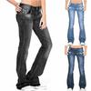 Women Bootcut Jeans Stretch Denim Pants Casual Vintage Low Waist Flared Trousers
