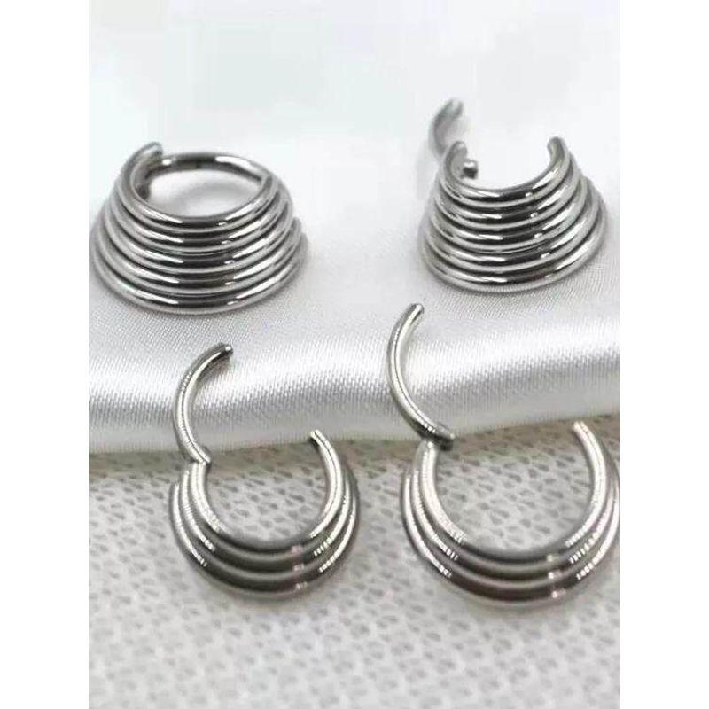 Fashion Popular Titanium Steel Three-Layer Five-Layer Nasal Septum Nose Ring Earrings Cochlear Ring Piercing Jewelry