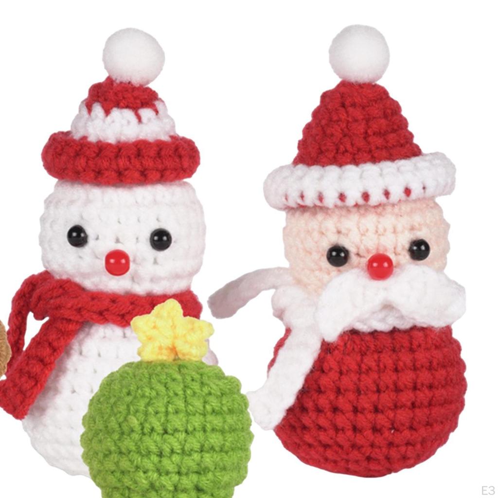 Christmas Crochet Kits Crocheting Craft Set Ornament for Porches Fireplaces Tree