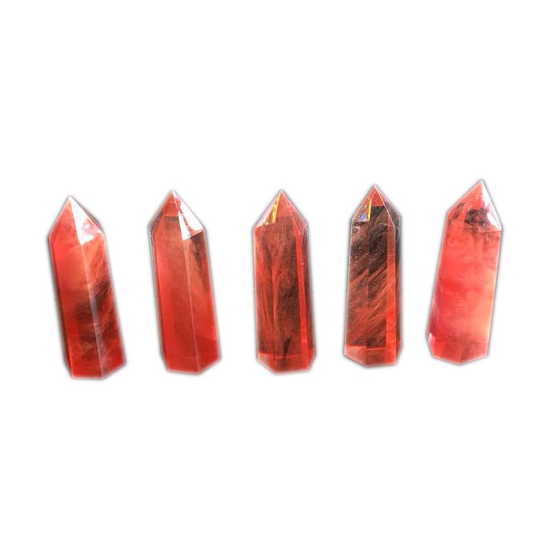 Pretty Red Rare Quartz Crystal Single Terminated Wand Healing Specimen Decor