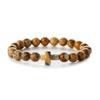 Bedel Natuursteen Armband Kruis Zwarte Lavasteen Kralen Armbanden Handgemaakt Mannen Vrouwen Gebed Fitness Ketting Koppel Sieraden Cadeau