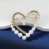 Sweet Double Layer Heart Shape Brooches for Women Girls Romantic Zircon Trendy Geometry Imitation Pearl Rhinestones Brooch Pins