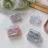 Tragbares Transparentes Pinzetten-Saugnapf-Stäbchen-Behälter-Set Tragbare Kontaktlinsenbox für Damen Reise-Kontaktlinsen-Etui Geschenk