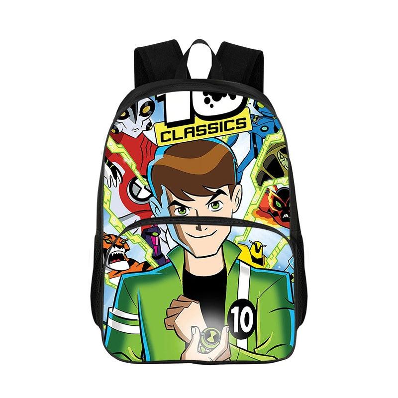 Water Resistant Ben 10 Graphic Backpack Boys Girls Back To School Book Bag,Kids Casual Daypack