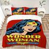3pcs Wonder Woman Bedding Set, Soft Polyester Duvet Cover and Pillowcases Machine Washable Seasons All Suitable & Guest Room Decor282
