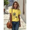 Women's Casual T-Shirt Dandelion Print Crew Neck White Short Sleeve Summer