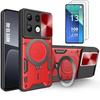 Case - E.F.CONNECTION - For Xiaomi Redmi Note 13 4G - Red - 2 Tempered Glasses - Shock and Scratch Protection