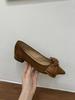 Jonmei for San Thick Heel Bow Pointed Single Shoes Women's Shoes 2025 Spring and Autumn Versatile Commuter Ladyshoes
