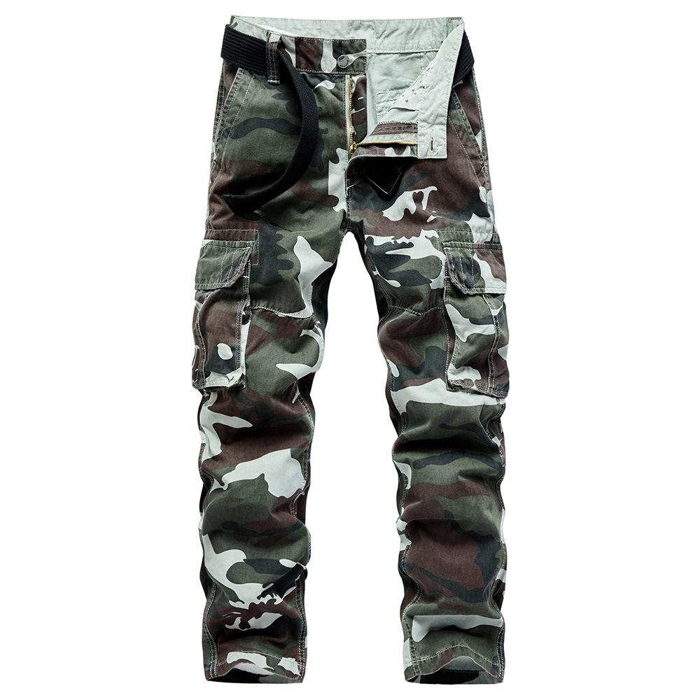 Men's Large Fashion Retro Wear Resistant Multi Pocket Camouflage Loose Overalls