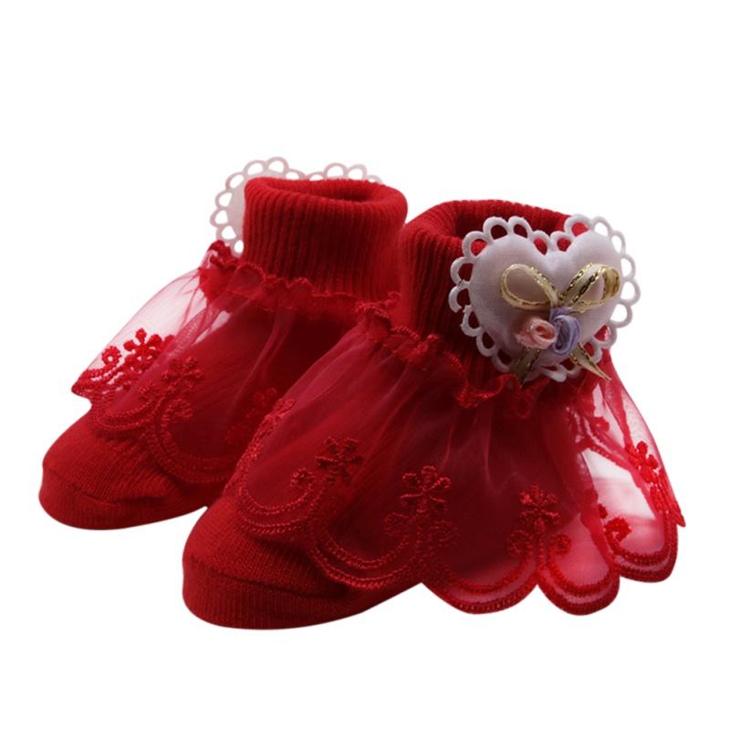 

Милые носки для девочки, хлопковые, с кружевом и бантом, с цветочным принтом, носки для принцессы на вечеринку, для малышей и детей