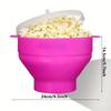 1pc Microwave Popcorn Maker-3L Large Capacity,Foldable Silicone Bowl,BPA-Free & Dishwasher Safe, Perfect for Family Movie Nights