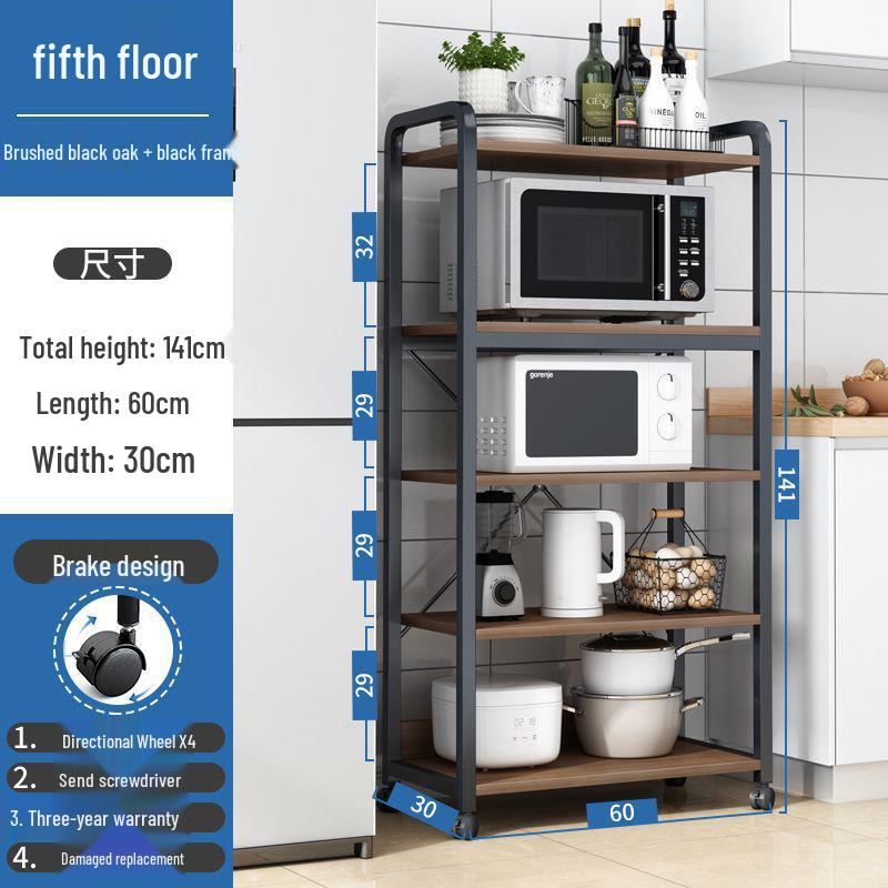 Freestanding Multi-Layer Kitchen Storage Rack for Microwave & Cookware